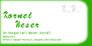 kornel weser business card